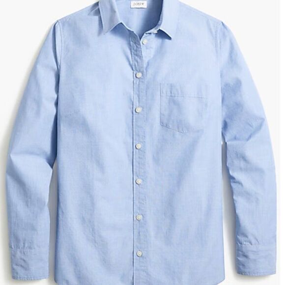 J. Crew Factory AG364 Blue Signature-fit button-up shirt in end-on-end cotton NW - Picture 3 of 10